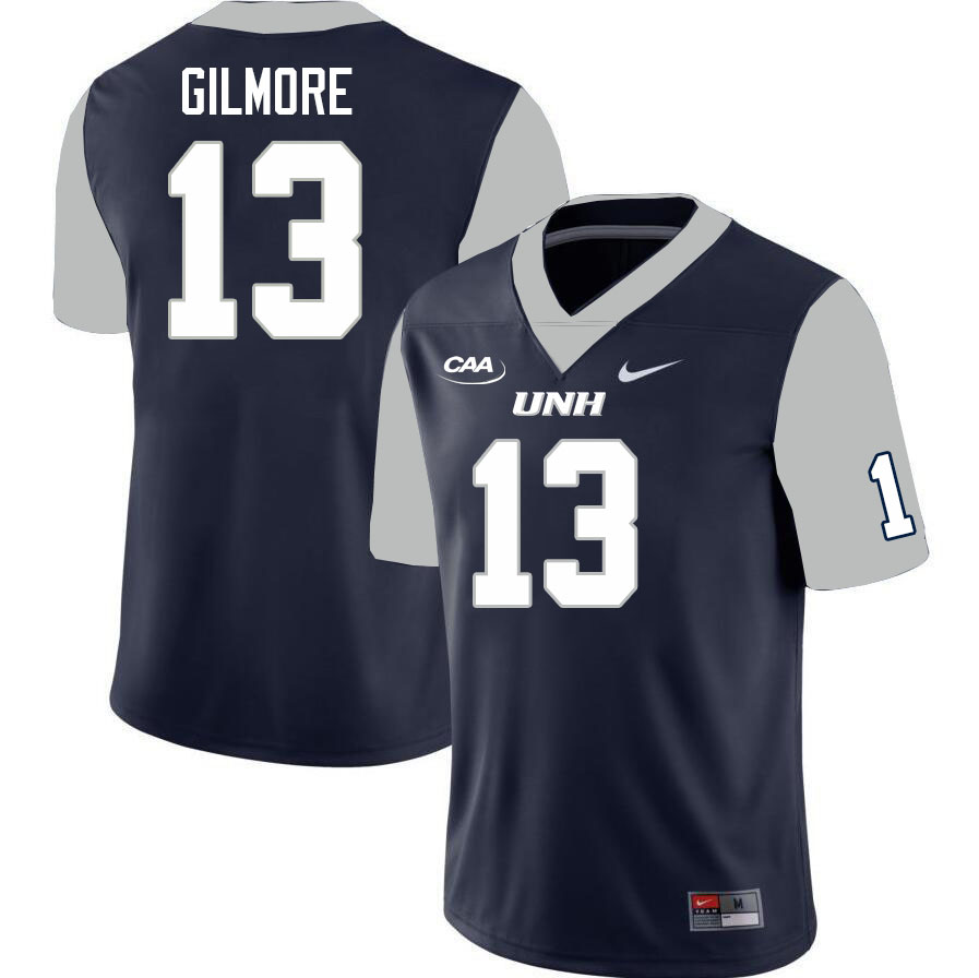 New Hampshire Wildcats #13 Isaiah Gilmore College Football Jerseys Stitched Sale-Navy